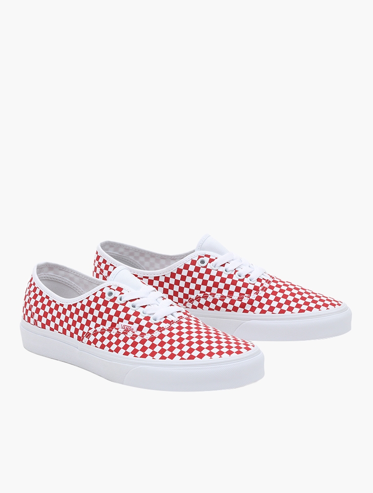 Red checkerboard 2025 authentic vans